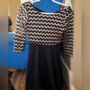 Black and Gold Chevron Dress My Michelle Girls size 14